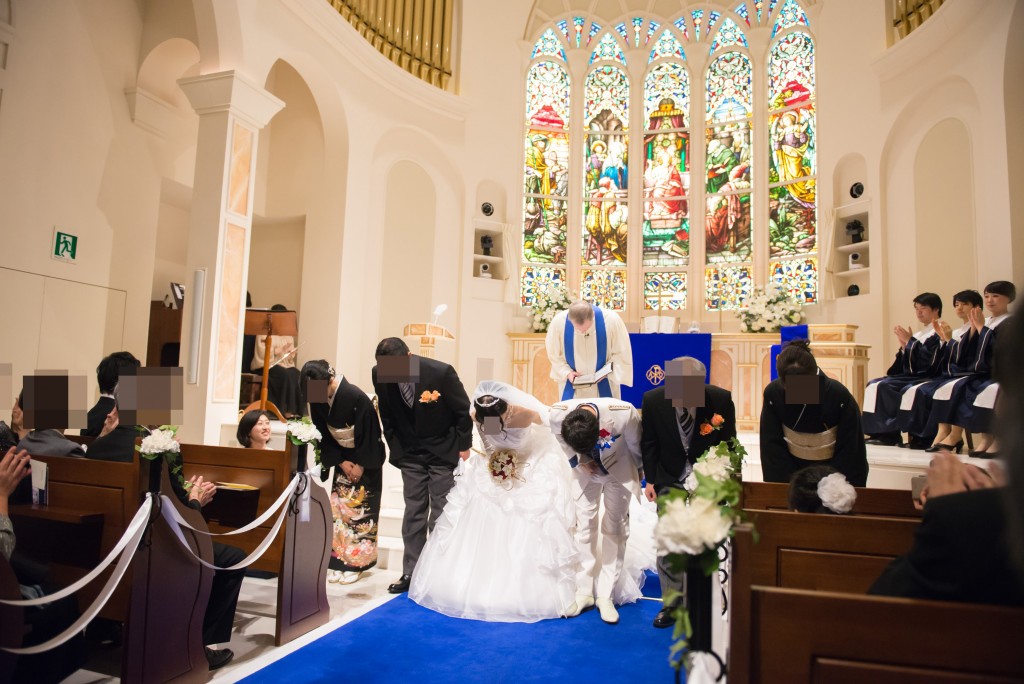 アニヴェルセルみなとみらい横浜 結婚式レポブログ チャペルでの挙式（神前式）署名 祝祷