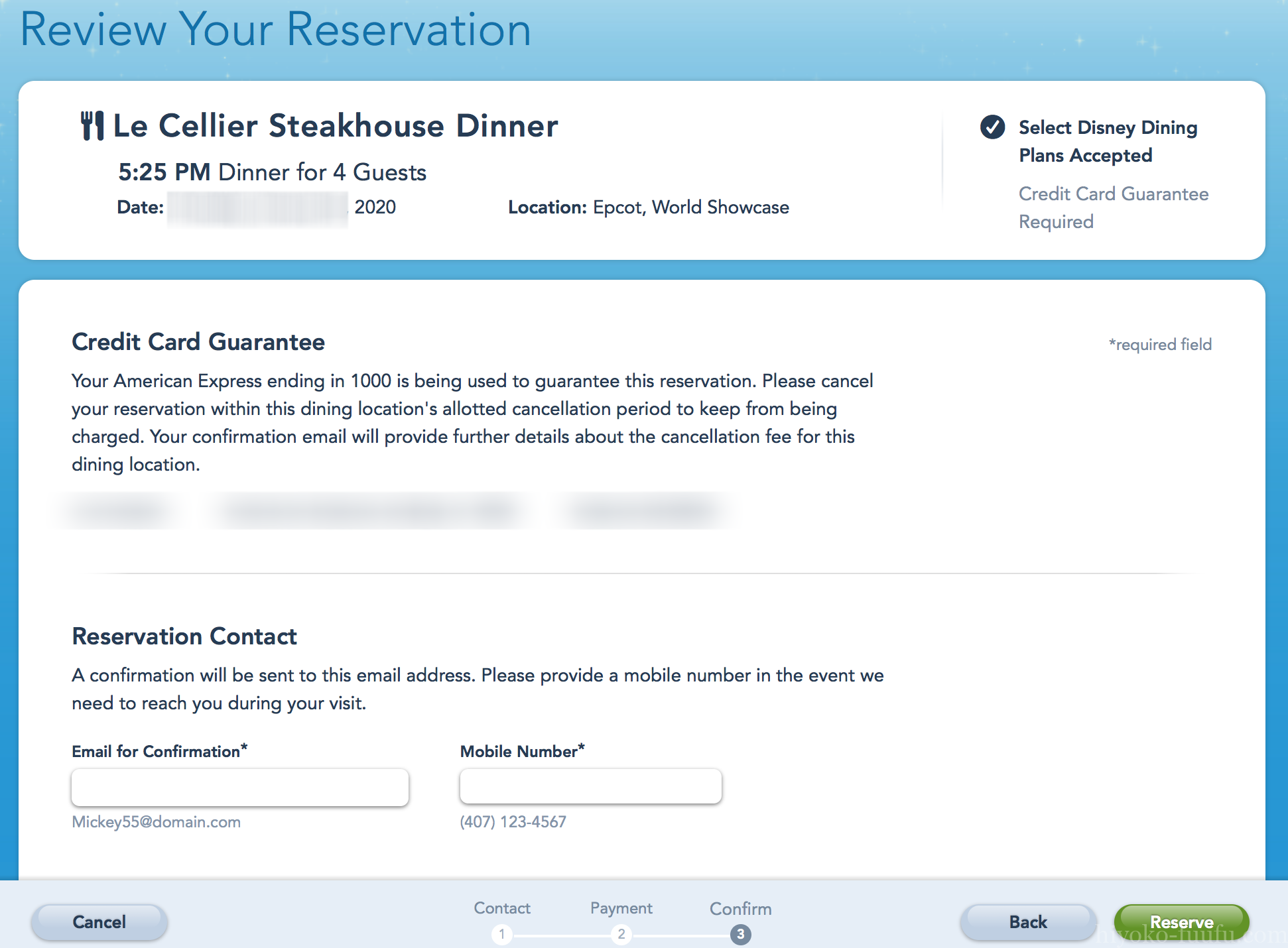 Wdwのレストラン予約方法 キャンセル料やmy Disney Experienceから予約する時の注意点 ひよこファミリー
